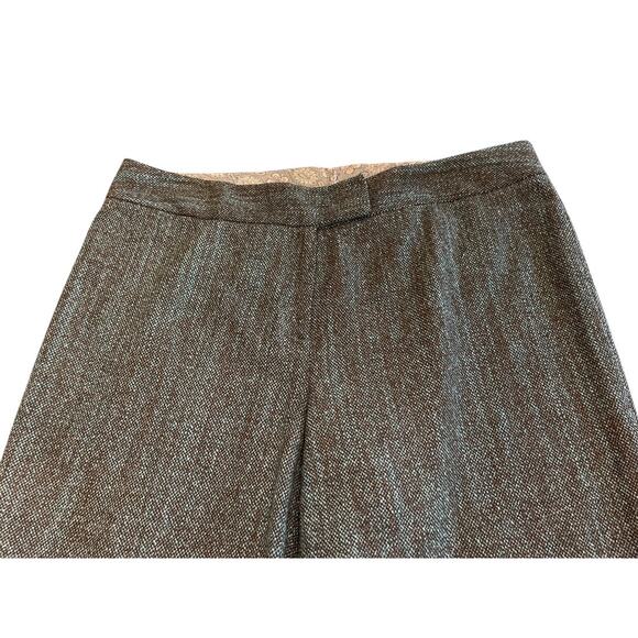 16 Yansi Fugel Tweed Lined Wool Blend Pants Blue Button Zip - Picture 8 of 15